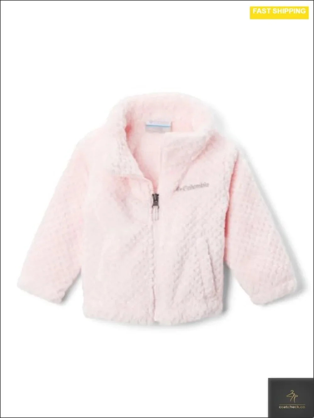 Kids Sherpa Full Zip Fleece Jacket with High Collar and Pockets